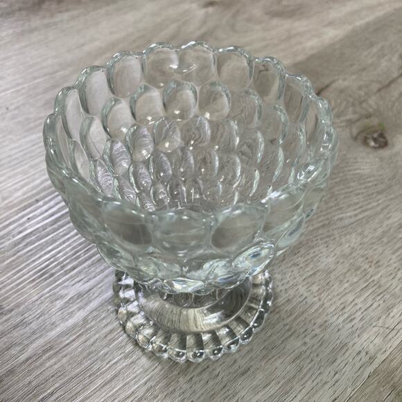 Vintage Avon Clear Bubble Glass Footed Candy‎ Dish Sherbet Compote - Picture 1 of 8